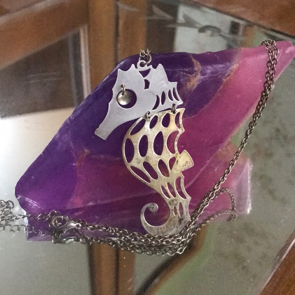THREE FOR $22 Cute Seahorse long Necklace - Picture 1 of 3